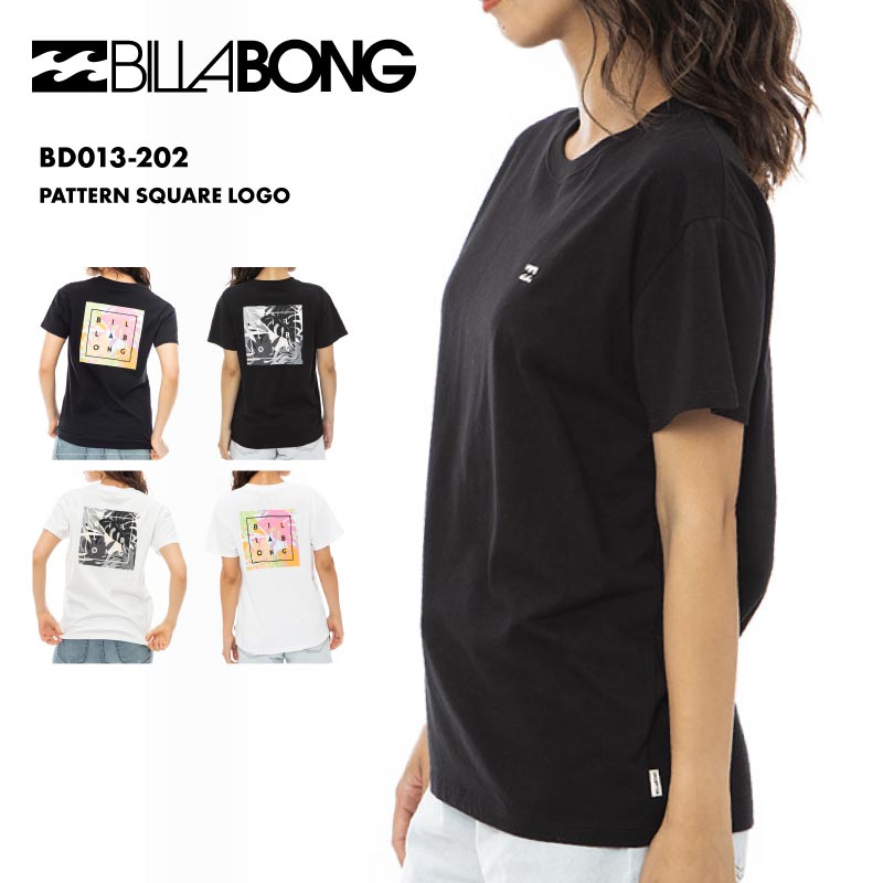 BILLABONG/ビラボン レディース Tシャツ PATTERN SQUARE LOGO 2023 SPRING BD013-202 半そで 半袖 春夏 体型カバー 大きめ ブランド ロゴ