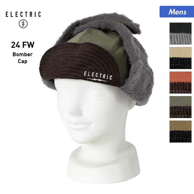 ELECTRIC/エレクトリック メンズ ボンバーキャップ E24F22 耳当て付 ボア 帽子 防寒 スキー スノーボード スノボ 男性用